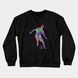 Soccer player watercolor art Crewneck Sweatshirt